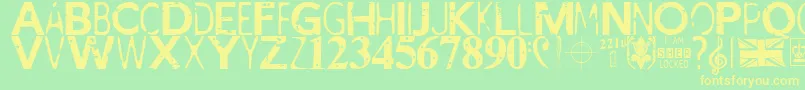 IAmSherlocked Font – Yellow Fonts on Green Background