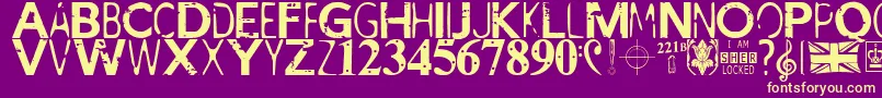 IAmSherlocked Font – Yellow Fonts on Purple Background