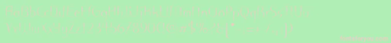 PuritasLtLight Font – Pink Fonts on Green Background