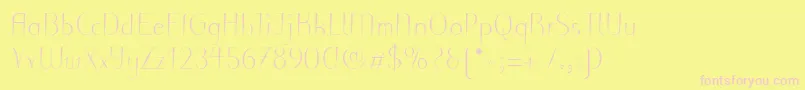 PuritasLtLight-fontti – vaaleanpunaiset fontit keltaisella taustalla