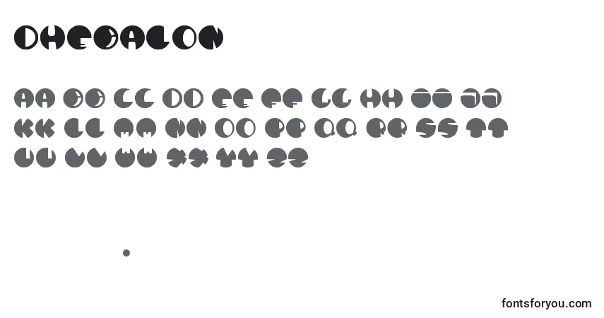 Schriftart DheBalon – Alphabet, Zahlen, spezielle Symbole