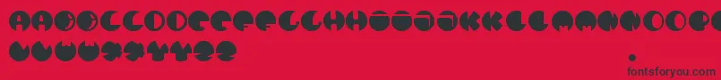 DheBalon-fontti – mustat fontit punaisella taustalla