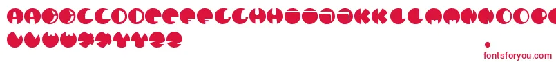 DheBalon Font – Red Fonts on White Background