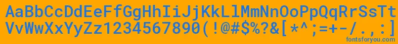 More about RobotomonoMedium Font RobotomonoMedium Font – Blue Fonts on Orange Background
