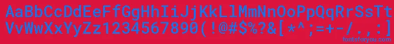 RobotomonoMedium Font – Blue Fonts on Red Background