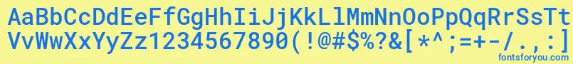 RobotomonoMedium Font – Blue Fonts on Yellow Background