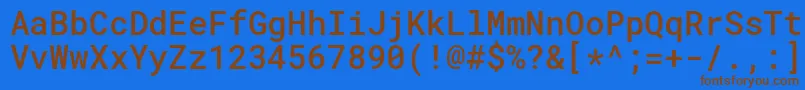 RobotomonoMedium Font – Brown Fonts on Blue Background