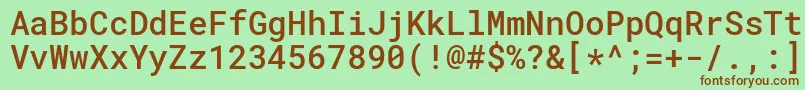 RobotomonoMedium Font – Brown Fonts on Green Background