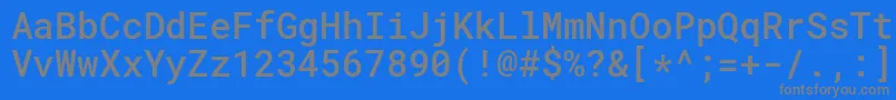 RobotomonoMedium-Schriftart – Graue Schriften auf blauem Hintergrund