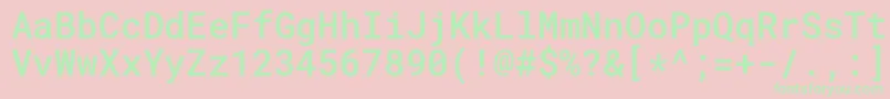 RobotomonoMedium Font – Green Fonts on Pink Background