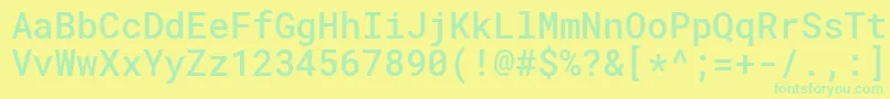 RobotomonoMedium Font – Green Fonts on Yellow Background