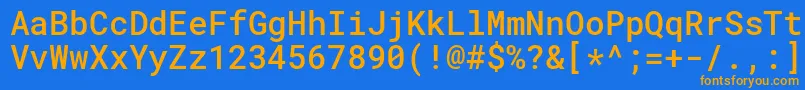 RobotomonoMedium Font – Orange Fonts on Blue Background