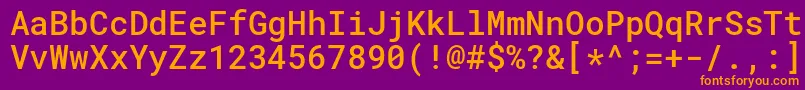 RobotomonoMedium Font – Orange Fonts on Purple Background