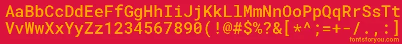 RobotomonoMedium Font – Orange Fonts on Red Background