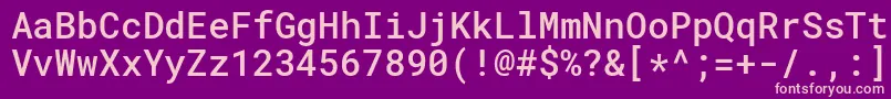 RobotomonoMedium Font – Pink Fonts on Purple Background