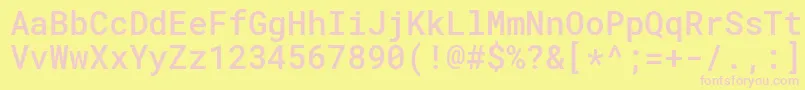 RobotomonoMedium Font – Pink Fonts on Yellow Background