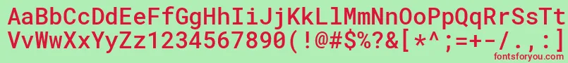 RobotomonoMedium Font – Red Fonts on Green Background