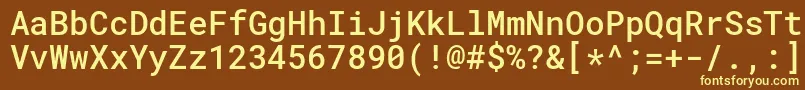 Czcionka RobotomonoMedium – żółte czcionki na brązowym tle