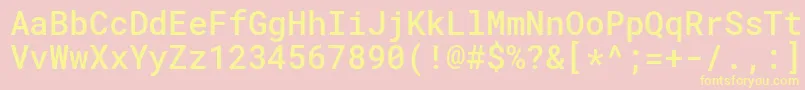 RobotomonoMedium Font – Yellow Fonts on Pink Background