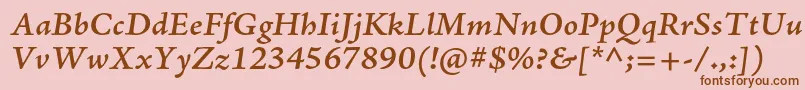 AjensonproSemibolditcapt Font – Brown Fonts on Pink Background