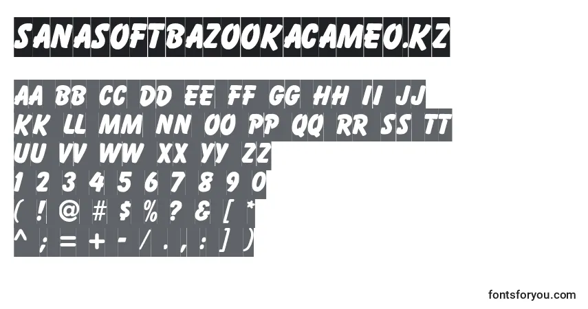 Fuente SanasoftBazookaCameo.Kz - alfabeto, números, caracteres especiales