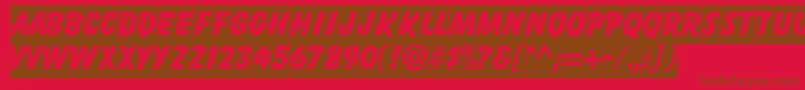 SanasoftBazookaCameo.Kz Font – Brown Fonts on Red Background