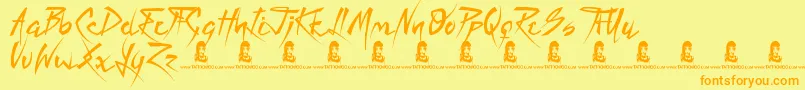 RainTax Font – Orange Fonts on Yellow Background