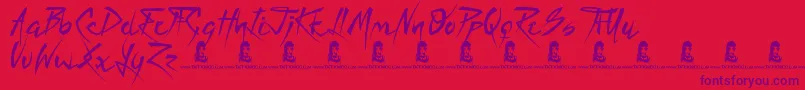 RainTax Font – Purple Fonts on Red Background
