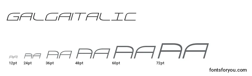 GalgaItalic Font Sizes