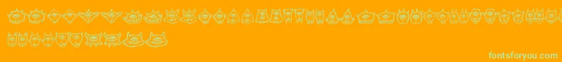 Cyclopia Font – Green Fonts on Orange Background
