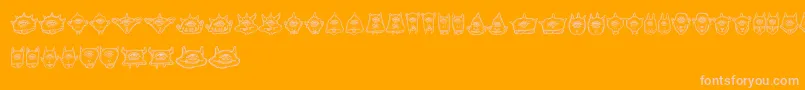 Cyclopia-Schriftart – Rosa Schriften auf orangefarbenem Hintergrund