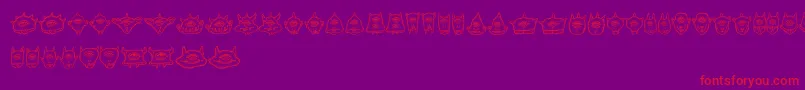 Cyclopia-Schriftart – Rote Schriften auf violettem Hintergrund