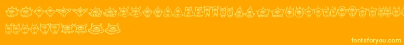 Cyclopia-Schriftart – Gelbe Schriften auf orangefarbenem Hintergrund
