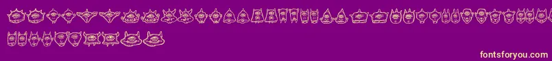 Cyclopia-Schriftart – Gelbe Schriften auf violettem Hintergrund