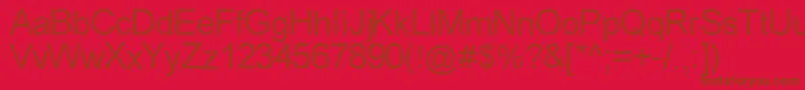 Wovebrik-Schriftart – Braune Schriften auf rotem Hintergrund
