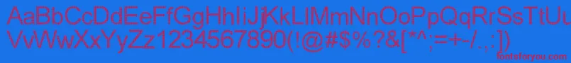 Wovebrik-fontti – punaiset fontit sinisellä taustalla