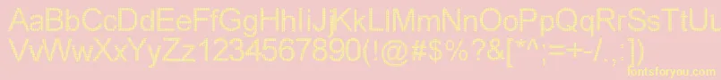 Wovebrik-Schriftart – Gelbe Schriften auf rosa Hintergrund