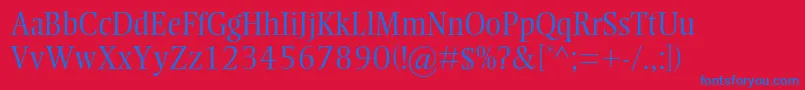 EllingtonmtstdLight Font – Blue Fonts on Red Background