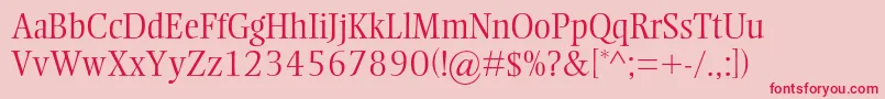 EllingtonmtstdLight Font – Red Fonts on Pink Background