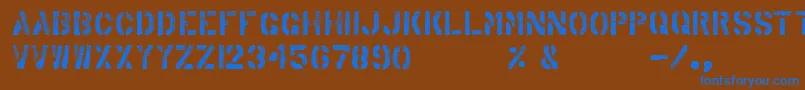 フォントArabicaExport – 茶色の背景に青い文字