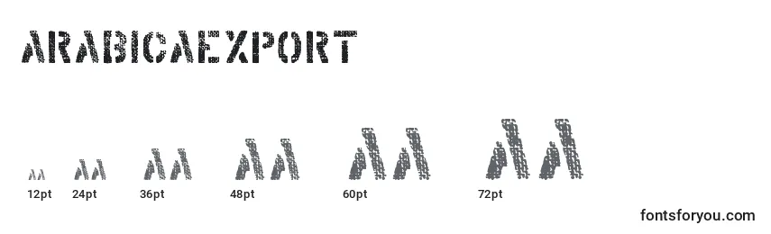 Размеры шрифта ArabicaExport