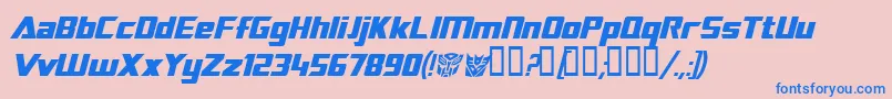 TransroboticsItalic Font – Blue Fonts on Pink Background