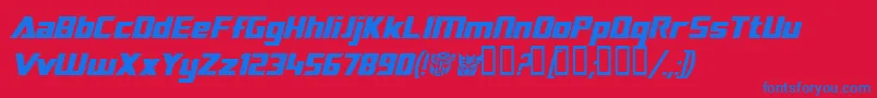 TransroboticsItalic Font – Blue Fonts on Red Background