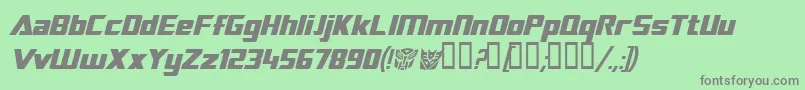 TransroboticsItalic Font – Gray Fonts on Green Background