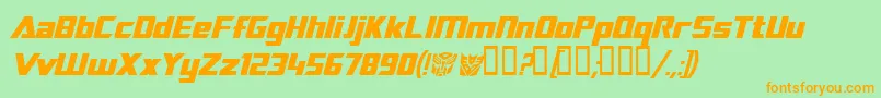 TransroboticsItalic Font – Orange Fonts on Green Background