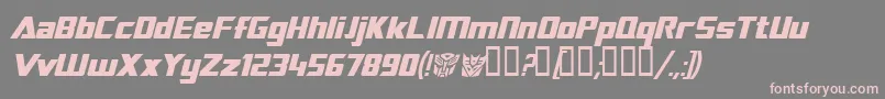 TransroboticsItalic Font – Pink Fonts on Gray Background