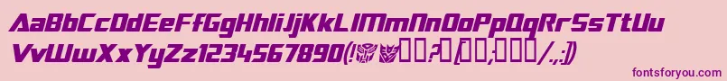 TransroboticsItalic Font – Purple Fonts on Pink Background