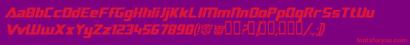 TransroboticsItalic Font – Red Fonts on Purple Background