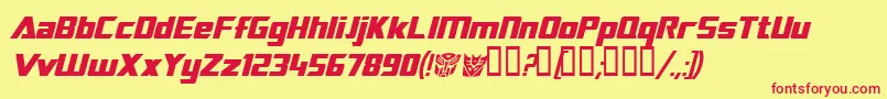 TransroboticsItalic Font – Red Fonts on Yellow Background