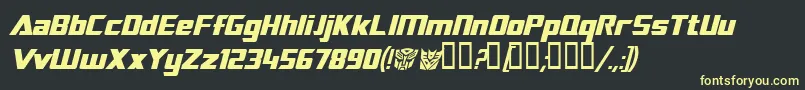 TransroboticsItalic Font – Yellow Fonts on Black Background